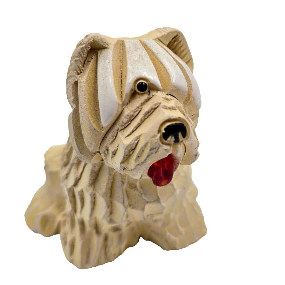 Artesania Rinconada Dog Terrier Sheep Dog Figurine Vintage Signed Read